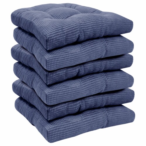 Sweet Home Collection  Memory Foam Tufted Chair Cushion Non Slip Rubber  Back, Navy, 6 PK, 6PK - Kroger