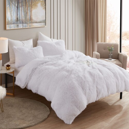 Sweet Home Collection  3-Piece Plush Shaggy Faux Fur Comforter Set, Queen,  White, Queen - Harris Teeter