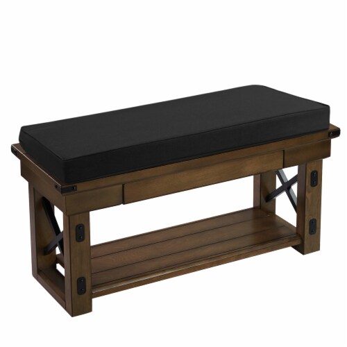 Sweet Home Collection Outdoor Patio Bench Foam Cushion 18 x 42 Black 2PK City Market