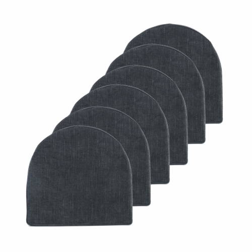 Sweet Home Collection  Solid U Shaped Memory Foam 17 x 16 Chair Cushions,  Gray, 6 PK, 6PK - Fry's Food Stores