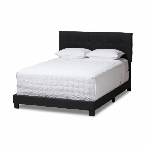 Baxton Studio Brookfield Modern and Contemporary Grey Fabric Upholstered Grid-tufting Queen Size Bed