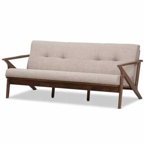 Baxton Studio Bianca Mid-Century Modern Walnut Wood Light Grey Fabric Tufted 3-Seater Sofa Baxton Studio Bianca Mid-Century Modern Walnut Wood Light Grey Fabric Tufted 3-Seater Sofa