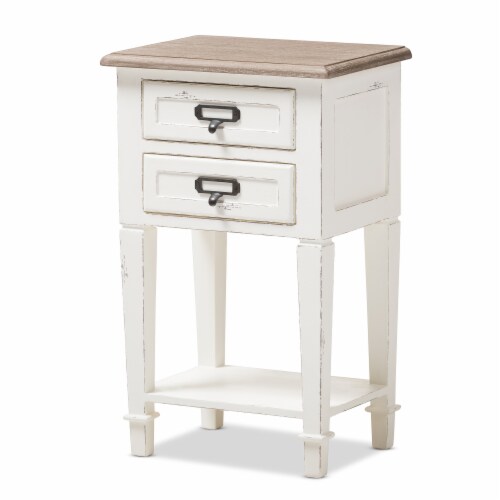 Baxton Studio Dauphine Provincial Style Weathered Oak and White Wash Distressed Finish Wood Nightstand Baxton Studio Dauphine Provincial Style Weathered Oak and White Wash Distressed Finish Wood Nightstand