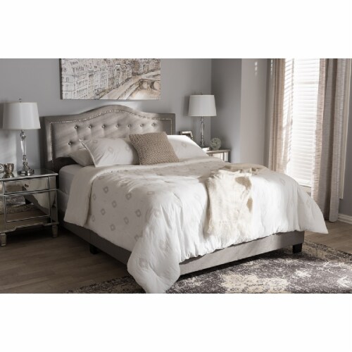 Baxton Studio Emerson Modern and Contemporary Light Grey Fabric Upholstered King Size Bed Baxton Studio Emerson Modern and Contemporary Light Grey Fabric Upholstered King Size Bed