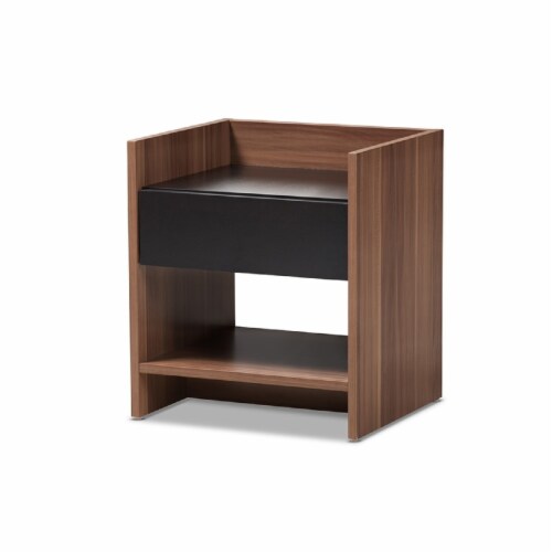 Baxton Studio Vanda Modern and Contemporary Two-Tone Walnut and Black Wood 1-Drawer Nightstand Baxton Studio Vanda Modern and Contemporary Two-Tone Walnut and Black Wood 1-Drawer Nightstand