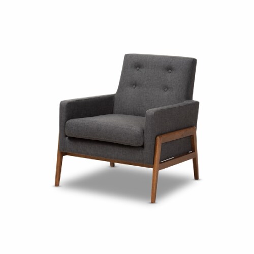 Baxton Studio Perris Mid Century Modern Dark Grey Fabric