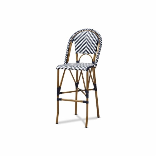 Blue wicker on sale bar stools