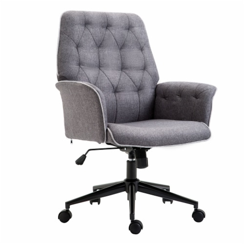 Grey padded desk chair cheap