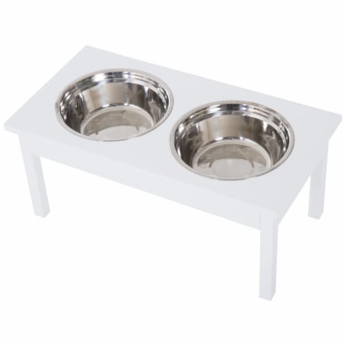 PawHut Elevated Dog Bowls with Stand, Raised Dog Feeder for Large