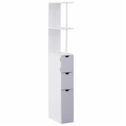 54 Tall Bathroom Linen 2-Tier Cabinet Shelf Storage Cupboard w