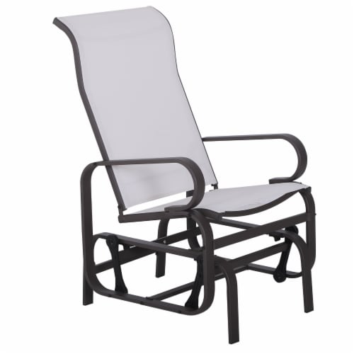 Outdoor glider rocker with canopy clearance
