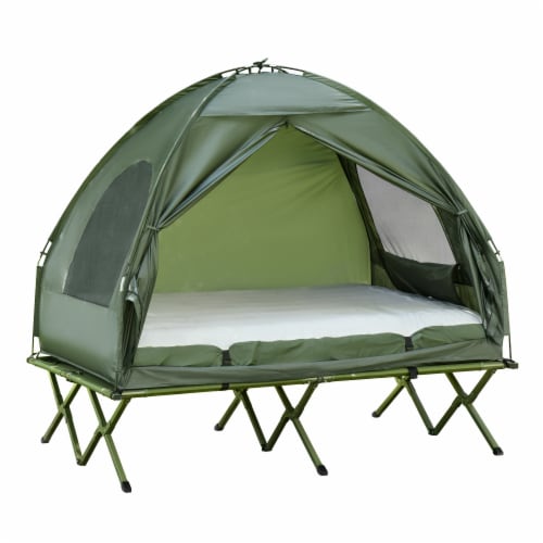 Outsunny Portable Camping Cot Tent with Comfortable Air Mattress, Warm and  Cozy Sleeping Bag, and a Supportive Pillow B2-0006 - The Home Depot