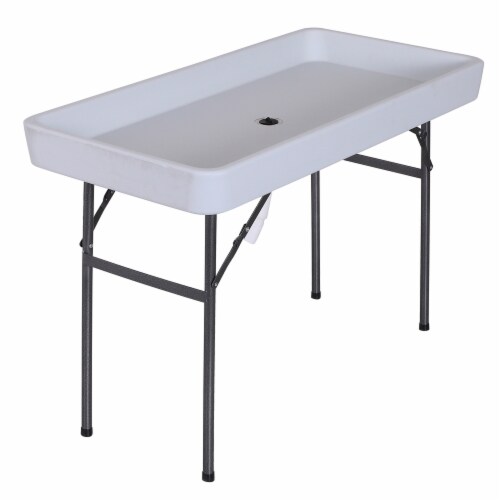 Folding Table Fish Fillet Camping Picnic Outdoor Gardening Table w