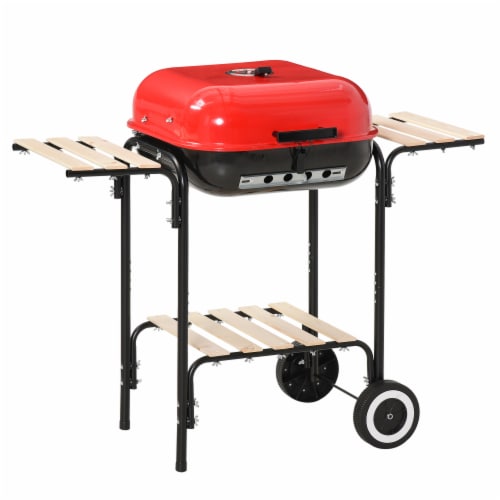 Outsunny 19 Portable Charcoal Barbecue Grill with Wheels