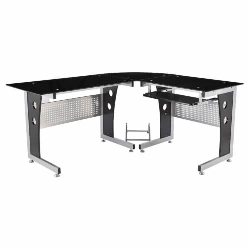 64 L Shaped Corner Computer Desk PC Laptop Table Office