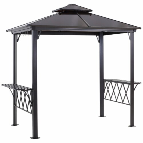 Outsunny 8.3ft Outdoor Double tier BBQ Grill Canopy Gazebo w 2 Shelf 6 Hooker 1 Unit Pay Less Super Markets
