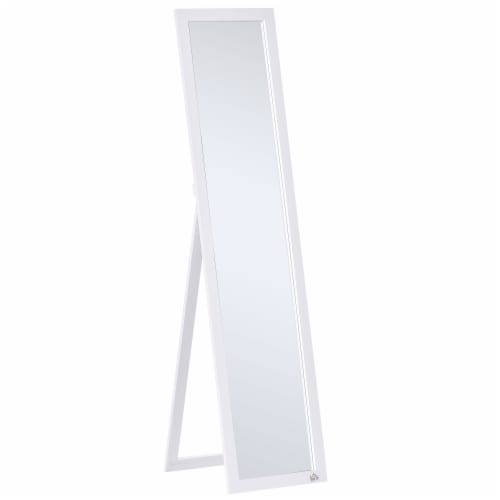 62.5  Freestanding Full Body Bedroom Mirror, Wall Mounted Dressing Mirror White Perspective: front