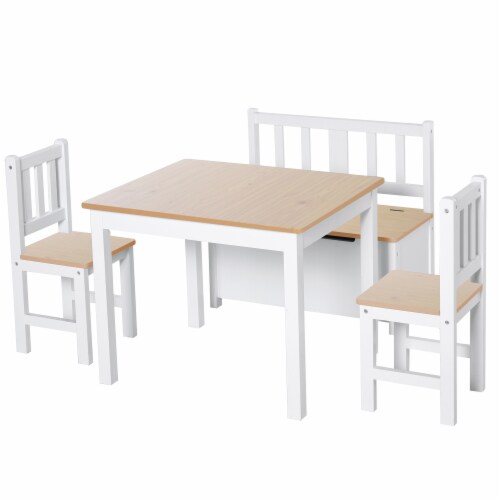 Kids Art Table and Chairs Set Craft Table with Large Storage Desk