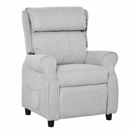 Kids Recliner Adjustable Armchair Sofa, Soft Sponge Cushion Accent Chair, Grey Perspective: front