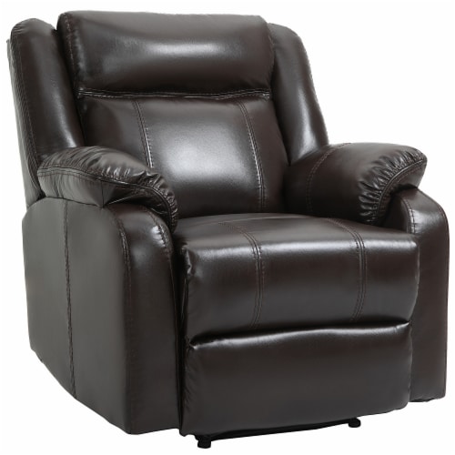Overstuffed leather recliner deals
