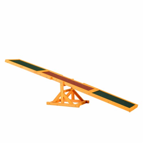 Pet Seesaw Wood Dog Supply Sport Training Equipment Run Game Weather Resistant Perspective: front