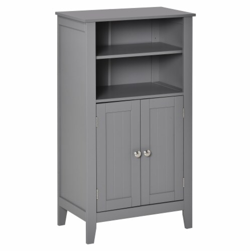 Freestanding Bathroom Cupboard Furniture w/Multi-Tier Storage and Elevated Base Perspective: front