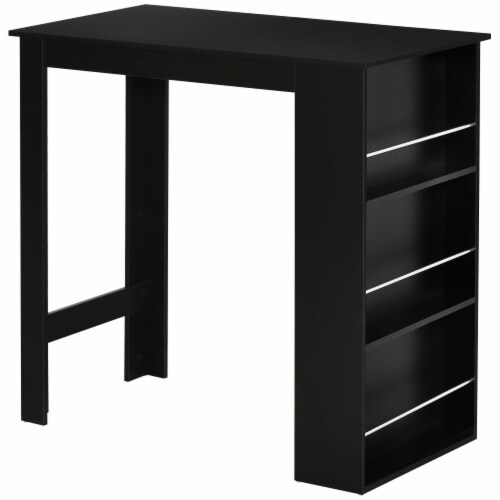 Modern Bar Table Counter Height Dining Table with 3Tier Storage Shelves, 1 Unit Fred Meyer