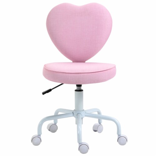 Rolling Upholstery Leisure Lounge Vanity Chair with Heart Back and