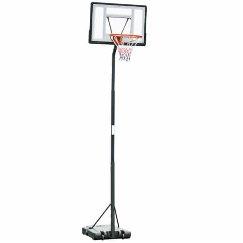 Basketball Hoop, Height Adjustable Pole with Roller Base, Black, 1