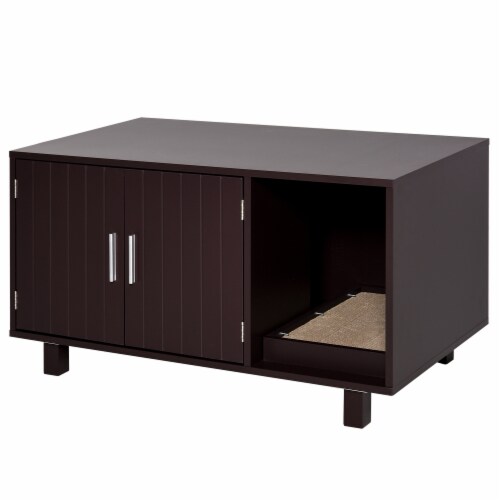 Indoor Feline Cat Box Furniture Kitty Table w Scratch Magnetic