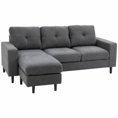 Living Room MultiPiece Chaise Sofa Lounger w/MidCentury Style and