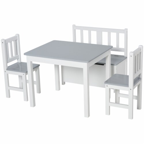 Kids Art Table and Chairs Set Craft Table with Large Storage Desk