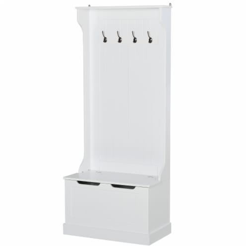Hall Tree with Storage Cabinet Seat Coat Hanger Sturdy Simple