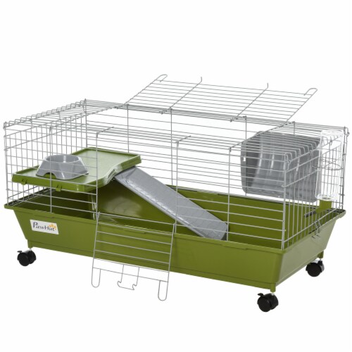 Animal cage on shop wheels