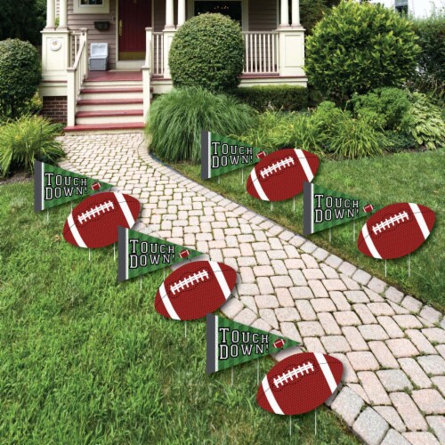 Big Dot of Happiness End Zone - Football Lawn Decor - Outdoor Party Yard Decor - 10 Pc Perspective: front