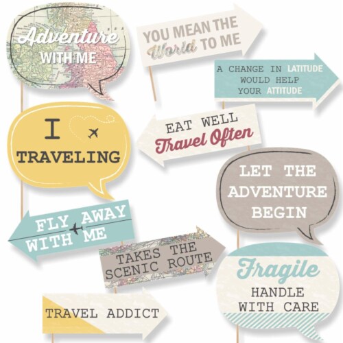 Big Dot of Happiness Funny World Awaits Travel Themed Photo Booth Props Kit 10 Piece 10 Count Dillons Food Stores
