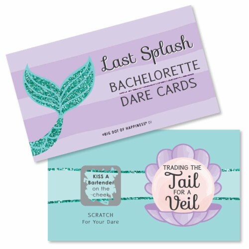 Big Dot of Happiness Trading The Tail for A Veil - Party Game Scratch Off Dare Cards - 22 Ct Perspective: front