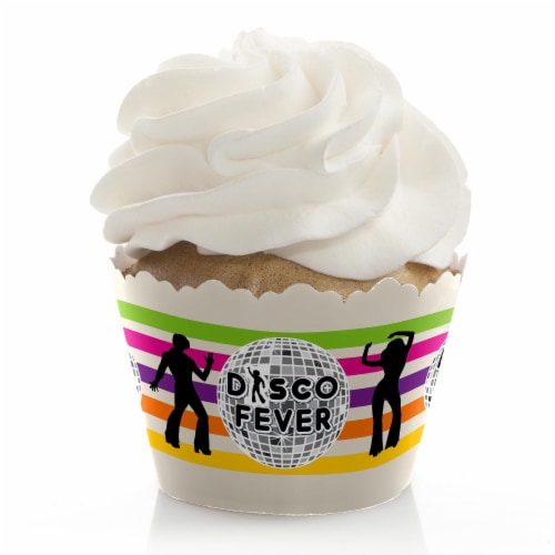 Big Dot of Happiness 70's Disco - 1970's Disco Fever Party Decor - Cupcake Wrappers 12 Ct Perspective: front