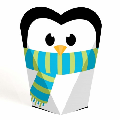 Big Dot of Happiness Holly Jolly Penguin Christmas Party Gift Heart Shaped Favor Boxes 12 Ct Perspective: front