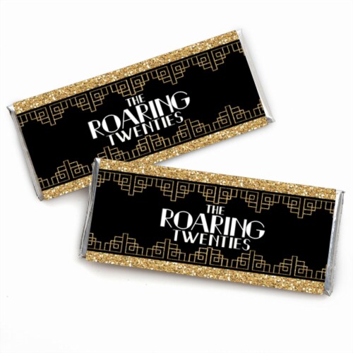 Big Dot of Happiness Roaring 20's - Candy Bar Wrapper 1920s Art Deco Jazz Party Favors 24 Ct Perspective: front