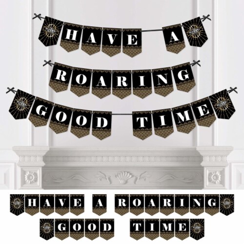 Big Dot of Happiness Roaring 20's - 1920s Jazz Party Bunting Banner Have A Roaring Good Time Perspective: front