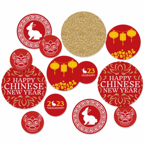 Big Dot of Happiness Chinese New Year - 2023 Year of the Rabbit Party Giant  Circle Confetti - New Year Party Decorations - Large Confetti 27 Count :  : Health & Personal Care