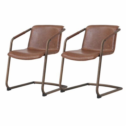 Indy Pu Side Chair, Antique Cigar Brown - Antique Cigar Brown Perspective: front
