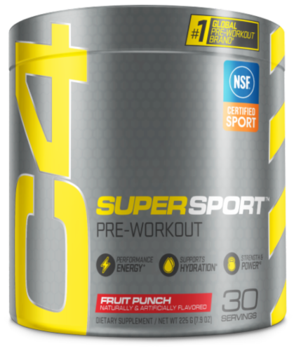 C4 Super Sport™ Fruit Punch Pre Workout Supplement Perspective: front