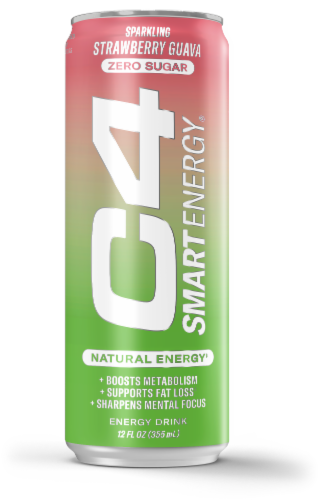C4 Smart Energy Sparkling Strawberry Guava Energy Drink Perspective: front