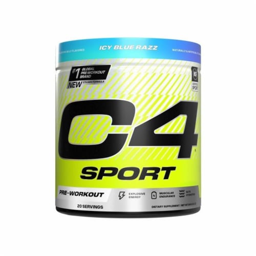 C4® Sport Icy Blue Razz Pre-Workout Powder Perspective: front