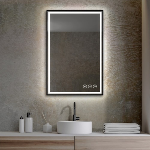 Blossom Stellar 24 LED Mirror in Matte Black Glass, 1 - Fred Meyer