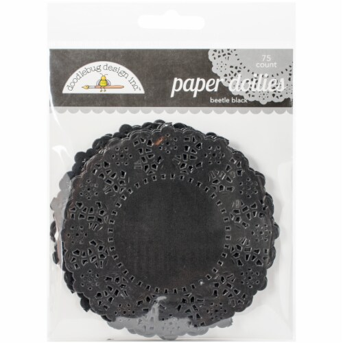 Doodlebug Doilies 4.5  75/Pkg-Beetle Black Perspective: front