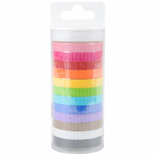 Doodlebug Monochromatic Washi Tape 8mmx12yds 12/Pkg-Stripe Perspective: front