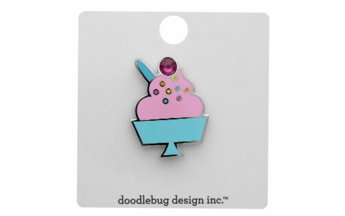Doodlebug Hey Cupcake Collectible Pins SweetSundae Perspective: front